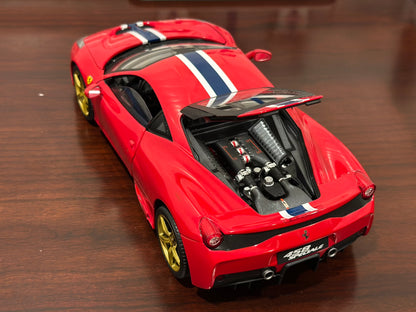 Ferrari 458 Speciale Red/Gold Wheels Hot Wheels Elite 1/18 | Very Rare
