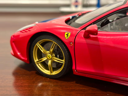 Ferrari 458 Speciale Red/Gold Wheels Hot Wheels Elite 1/18 | Very Rare