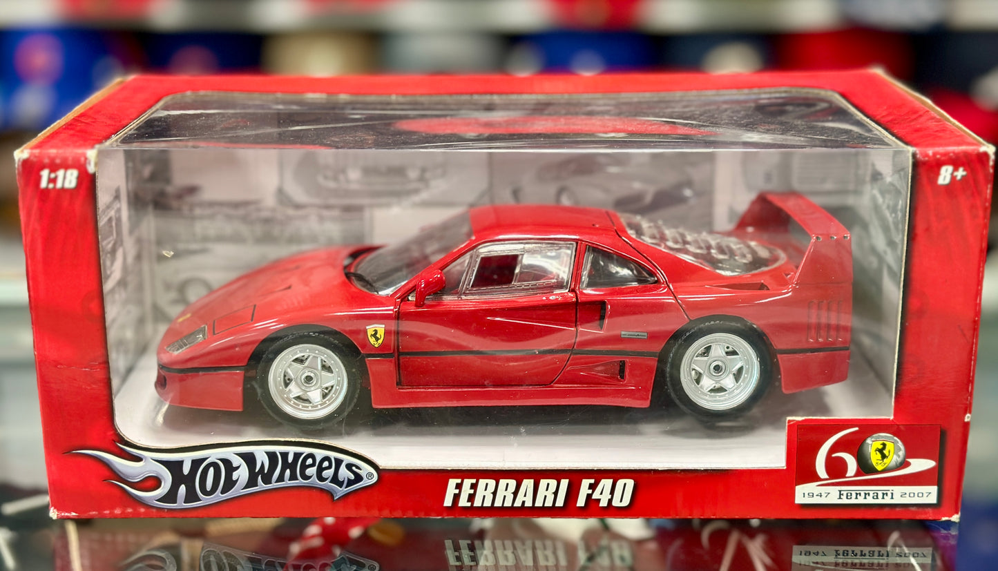 Ferrari F40 'Black Stripe' Anniversary | Hot Wheels 1/18 | Rare