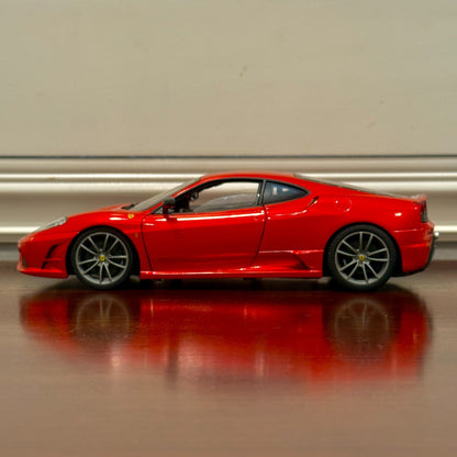 1/18 Ferrari F430 Scuderia Red with Silver Stripes Hot Wheels Elite | Open Box