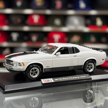 Maisto 1/18 1970 Ford Mustang Mach 1 Rare White Diecast Model Car | New
