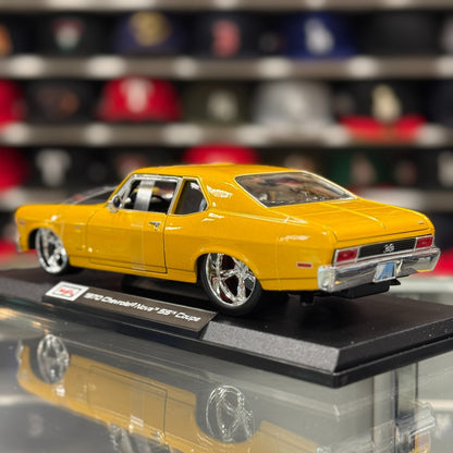 Maisto 1/18 1970 Chevrolet Nova SS Coupe Metallic Yellow Diecast Model Car | New - Product Image