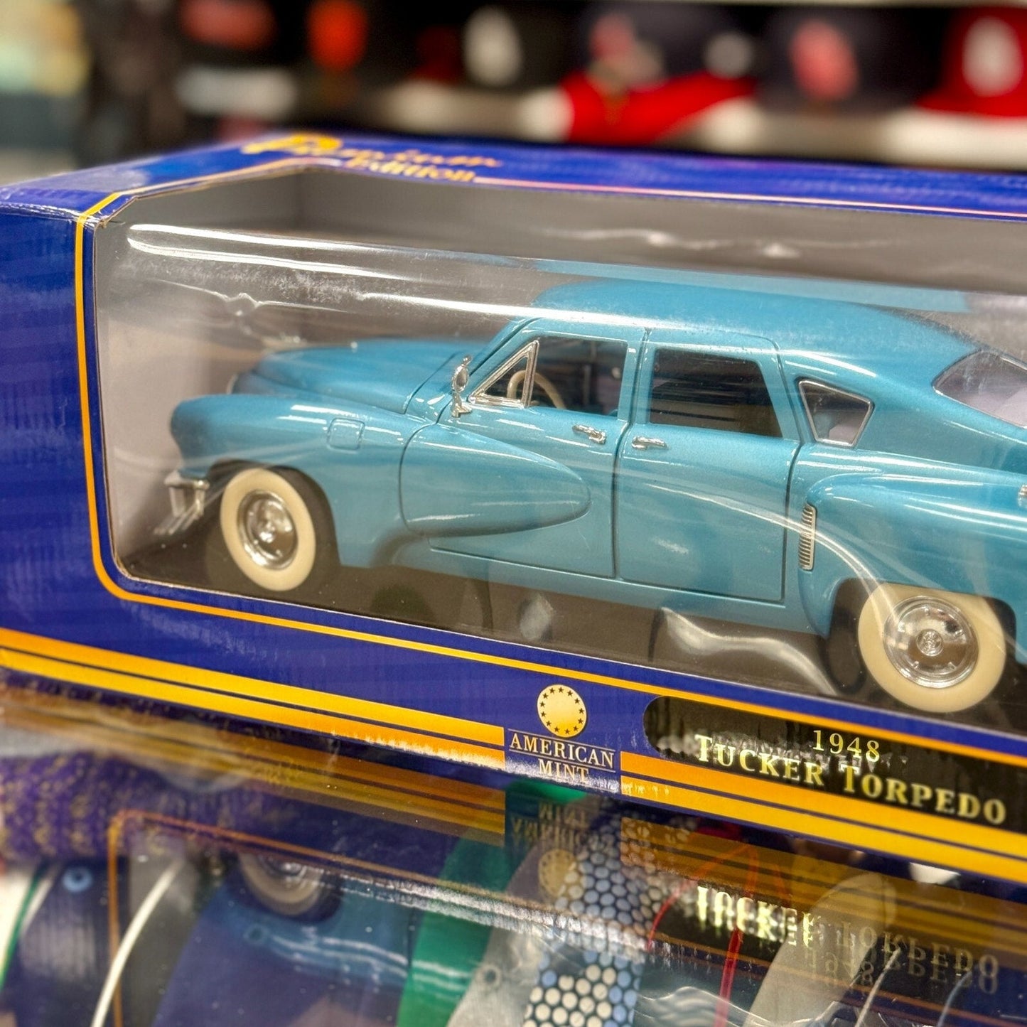 American Mint 1948 Tucker Torpedo Studebaker Metallic Blue 1/18 Scale Diecast Model Car | New - Product Image