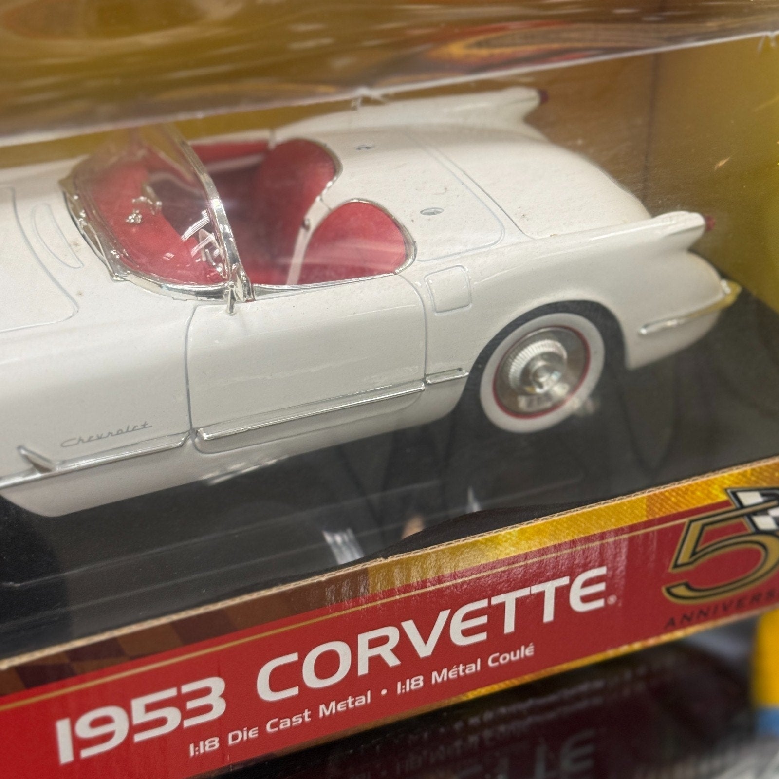 American Muscle 1953 Chevrolet Corvette '50th Anniversary' Red 1/18 Scale Diecast Model Car | New - Product Image