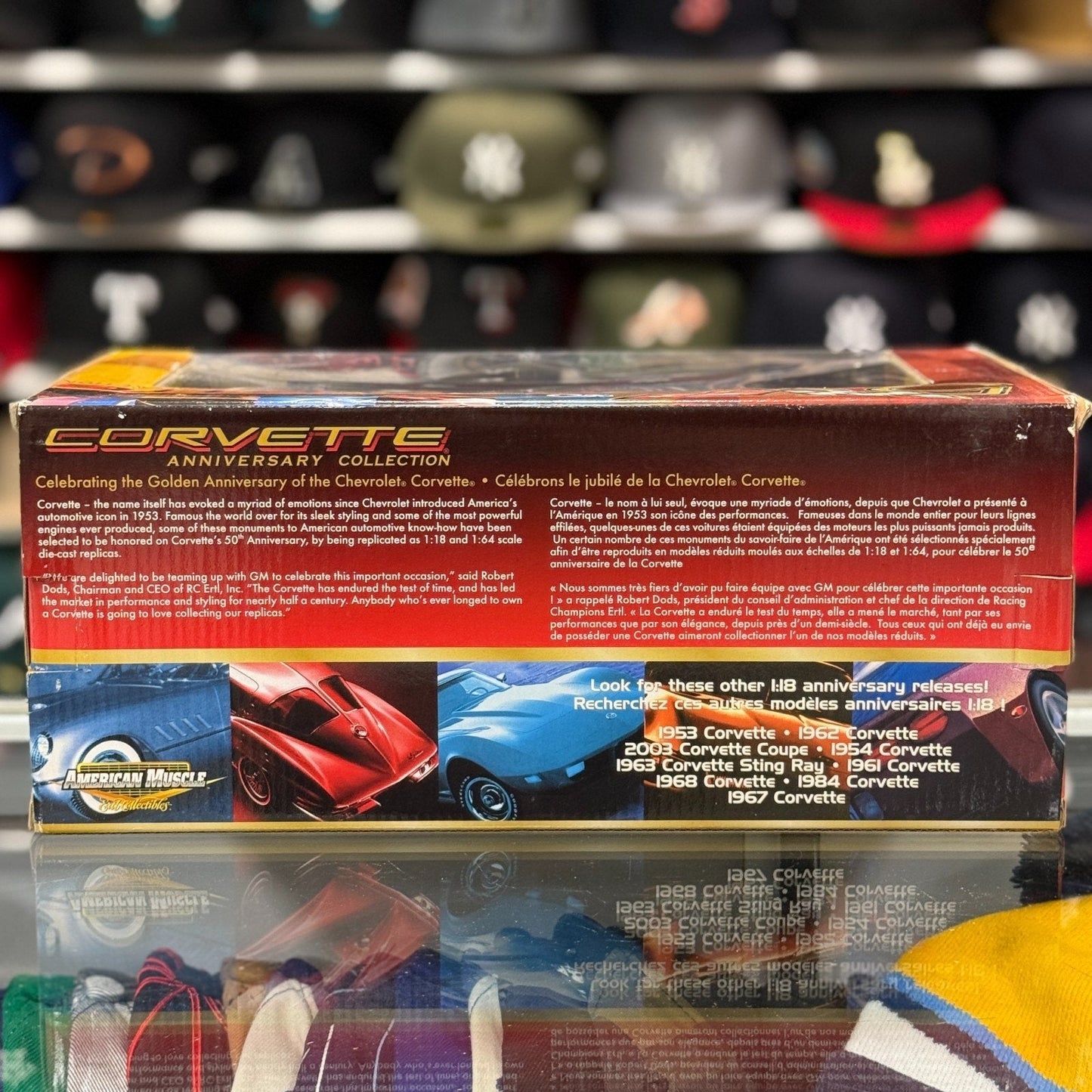 American Muscle 1953 Chevrolet Corvette '50th Anniversary' Red 1/18 Scale Diecast Model Car | New - Product Image