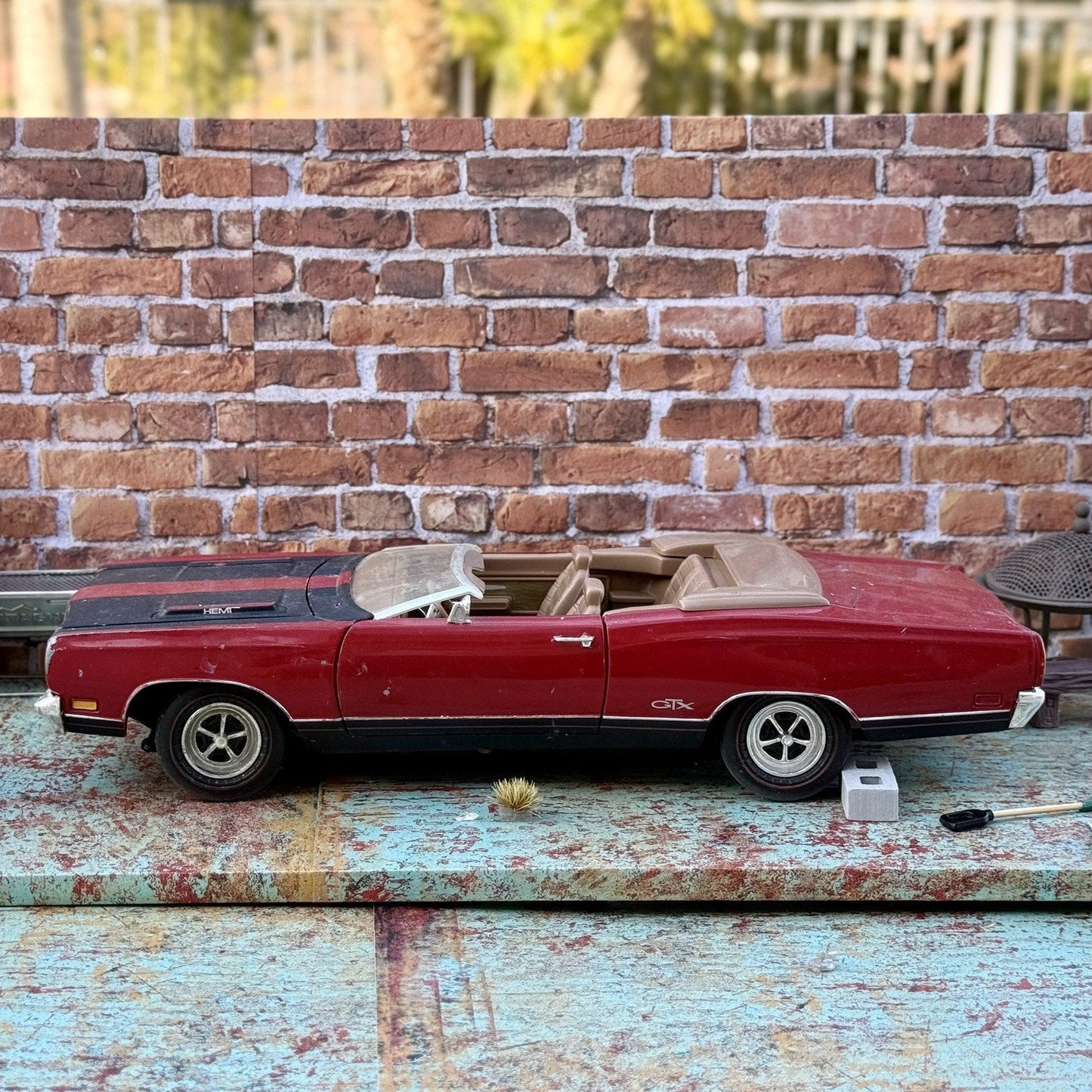 American Muscle 1969 Plymouth GTX Hemi Red 1/18 Scale Diecast Model Car | Parts Car - Product Image