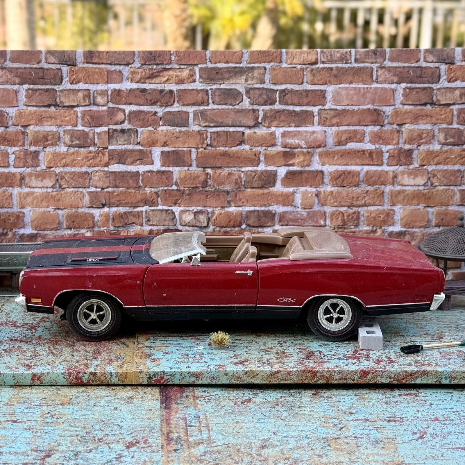 American Muscle 1969 Plymouth GTX Hemi Red 1/18 Scale Diecast Model Car | Parts Car - Product Image