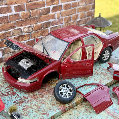 Anson 1998 Cadillac Seville STS Red 1/18 Scale Diecast Model Car | Parts Car - Product Image