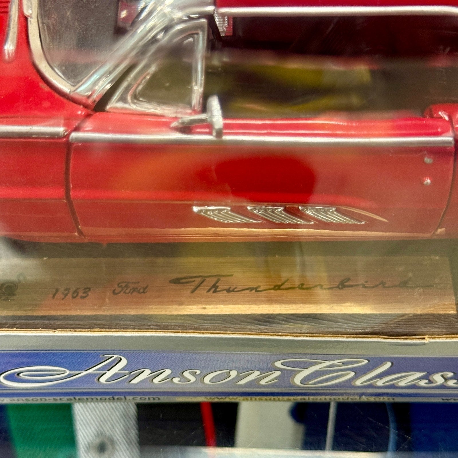 Anson Classics 1963 Ford Thunderbird Red 1/18 Scale Diecast Model Car | New - Product Image