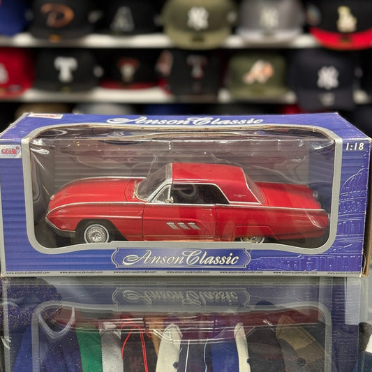Anson Classics 1963 Ford Thunderbird Red 1/18 Scale Diecast Model Car | New - Product Image