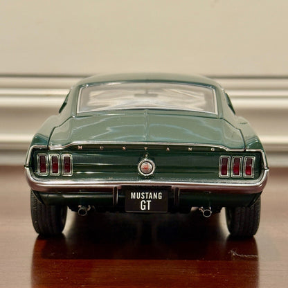 AUTOart 1968 Ford Mustang Fastback GT Dark Green 1/18 Scale Diecast Model Car | In Box - Product Image
