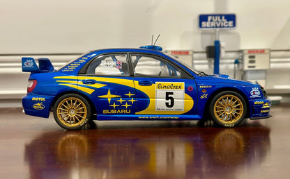 AUTOart 2001 Subaru WRX '#5 Burns Reid Rally Portugal' Blue 1/18 Scale Diecast Model Car - Product Image