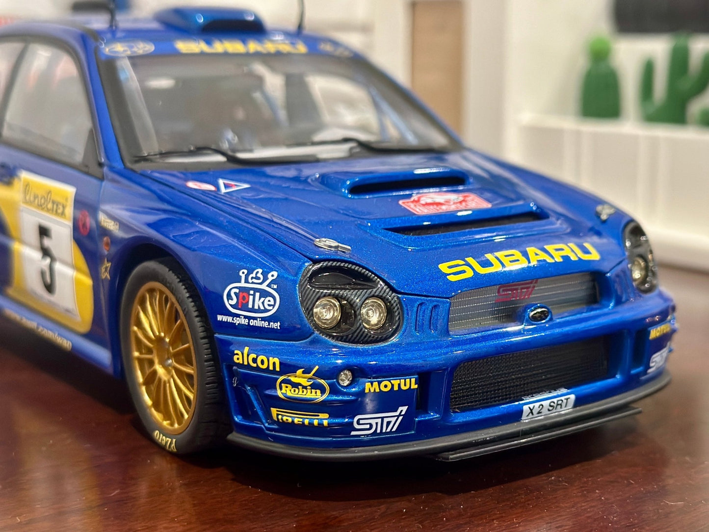 AUTOart 2001 Subaru WRX '#5 Burns Reid Rally Portugal' Blue 1/18 Scale Diecast Model Car - Product Image
