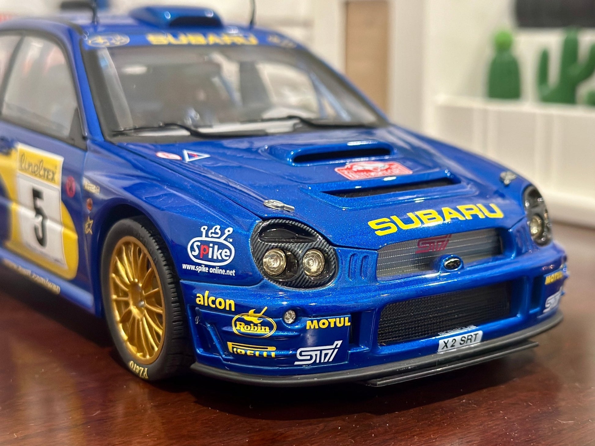 AUTOart 2001 Subaru WRX '#5 Burns Reid Rally Portugal' Blue 1/18 Scale Diecast Model Car - Product Image