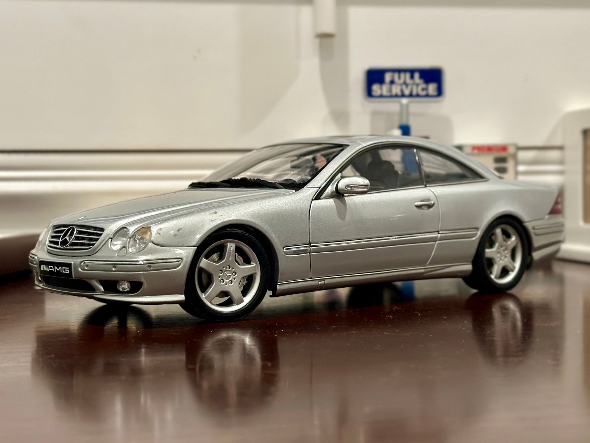 AUTOart 2002 Mercedes Benz CL55 AMG 'F1-Edition' Silver 1/18 Scale Diecast Model Car - Product Image