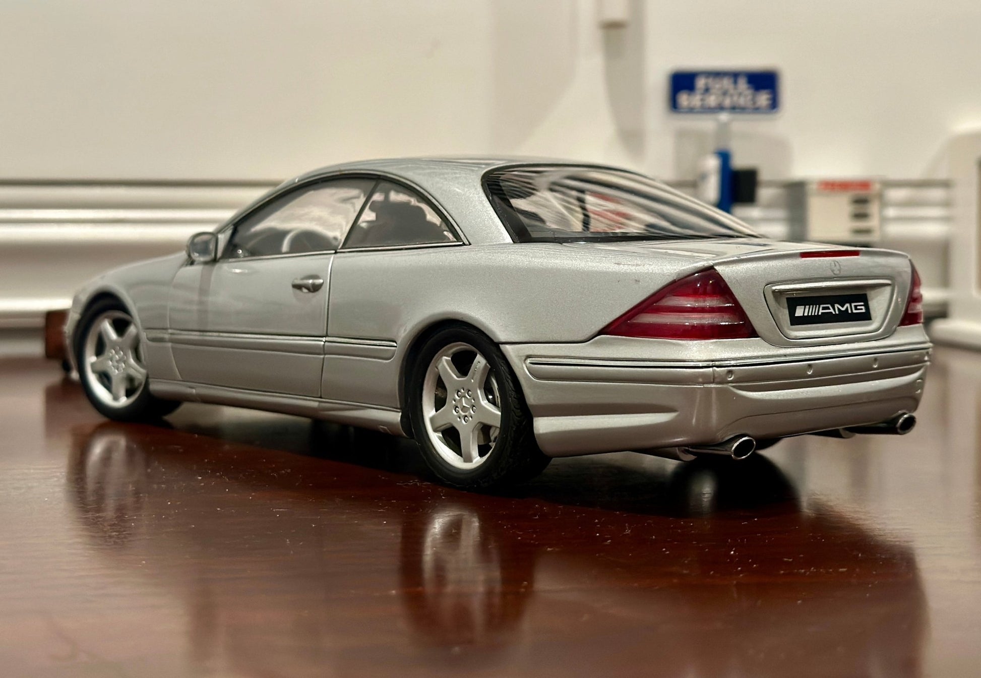 AUTOart 2002 Mercedes Benz CL55 AMG 'F1-Edition' Silver 1/18 Scale Diecast Model Car - Product Image