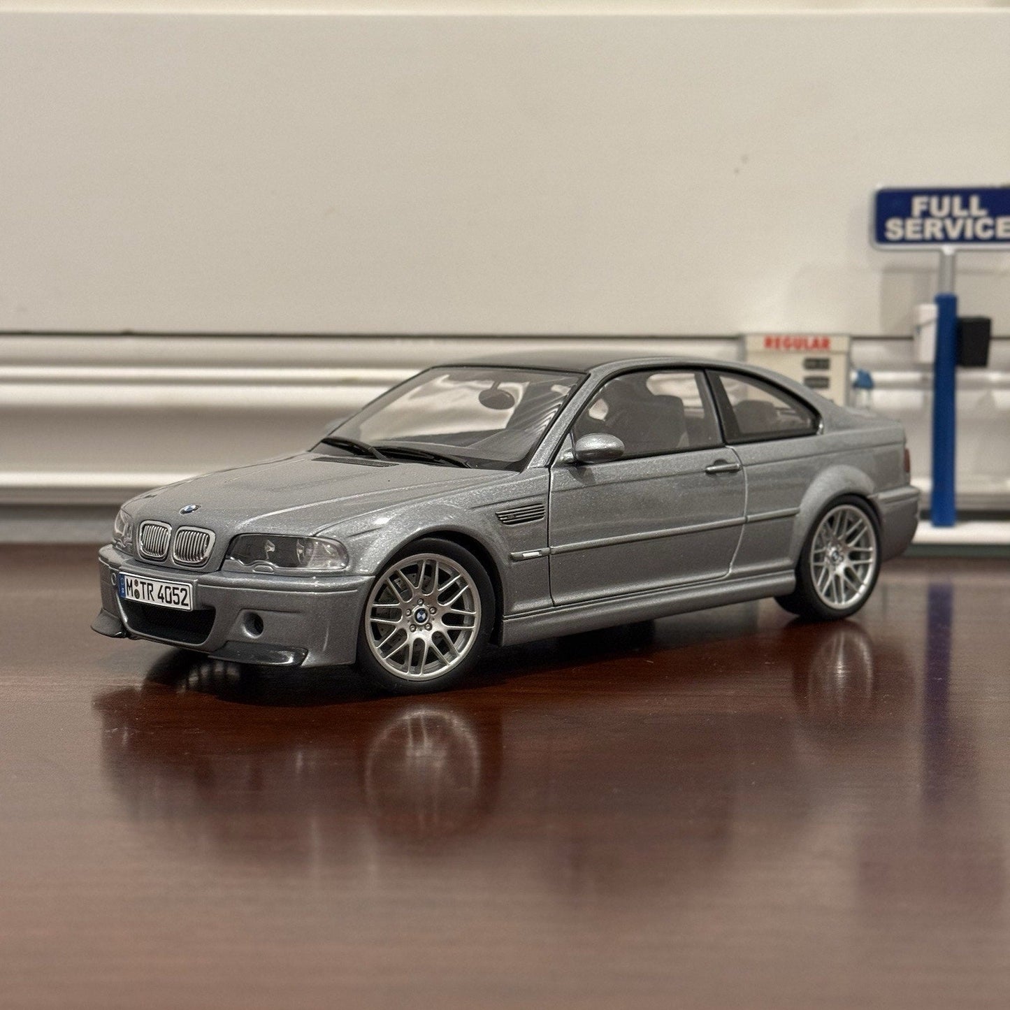 AUTOart BMW E46 M3 CSL Steel Grey Metallic 1/18 Scale Diecast Model Car - Product Image