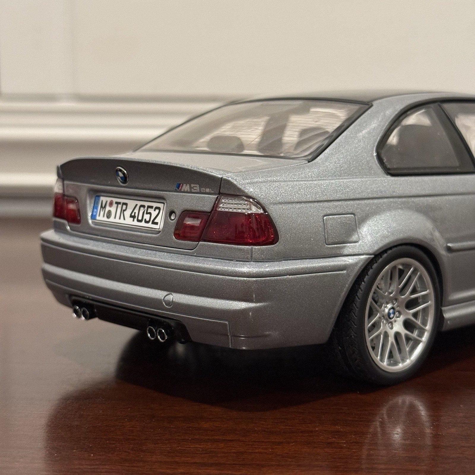 AUTOart BMW E46 M3 CSL Steel Grey Metallic 1/18 Scale Diecast Model Car - Product Image