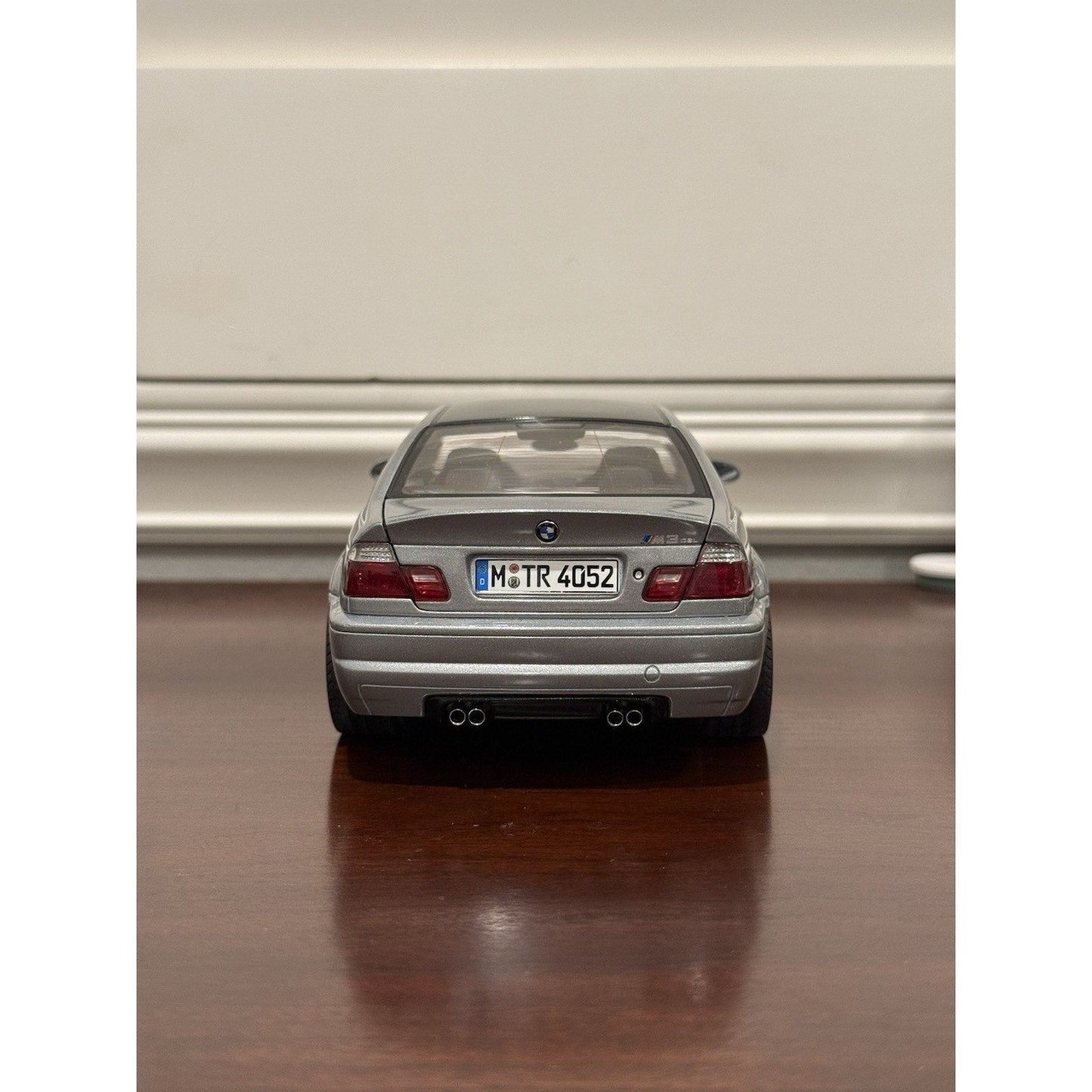 AUTOart BMW E46 M3 CSL Steel Grey Metallic 1/18 Scale Diecast Model Car - Product Image