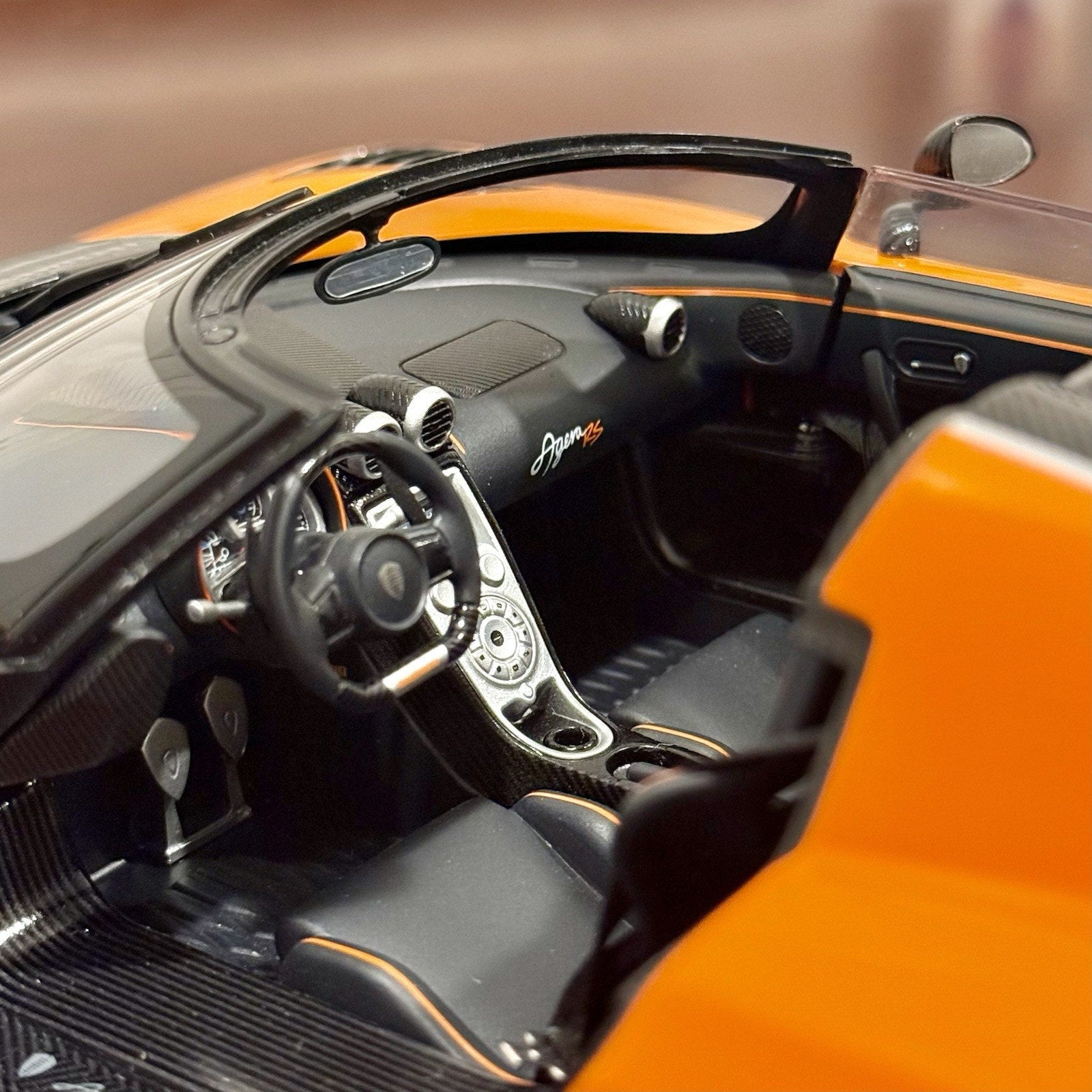 AUTOart Koenigsegg Agera RS Orange w/ Carbon Fiber 1/18 Scale Diecast Model Car - Product Image