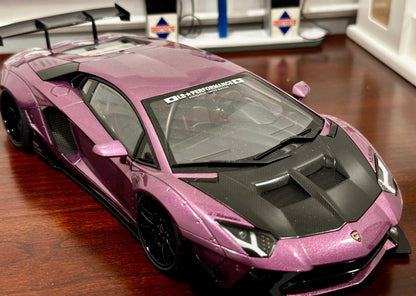AUTOart Lamborghini Aventador 'Liberty Walk' SE30 Purple 1/18 Scale Diecast Model Car | In Box - Product Image