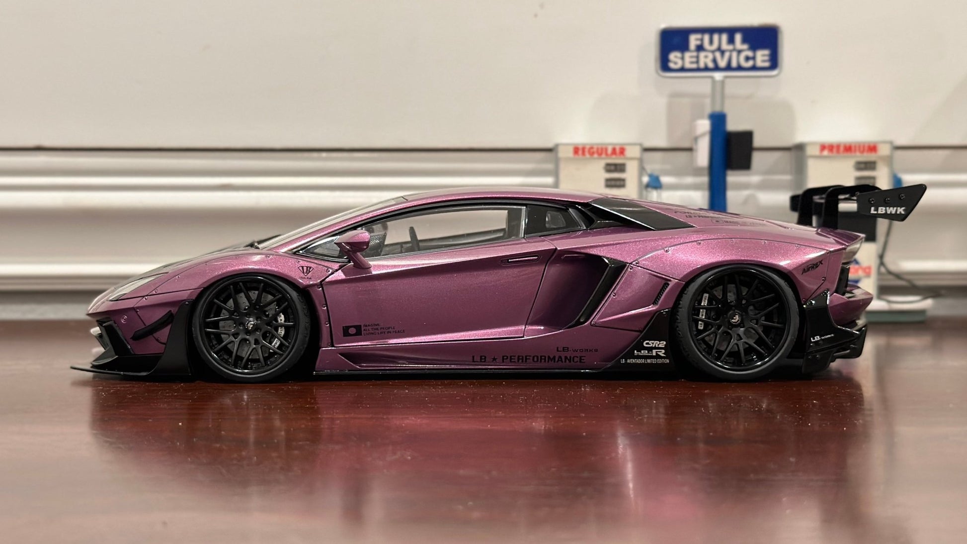 AUTOart Lamborghini Aventador 'Liberty Walk' SE30 Purple 1/18 Scale Diecast Model Car | In Box - Product Image