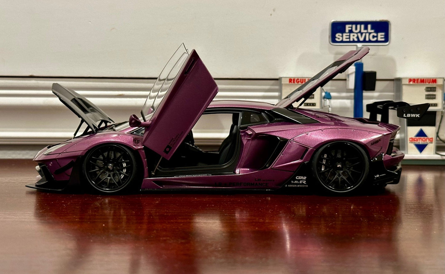 AUTOart Lamborghini Aventador 'Liberty Walk' SE30 Purple 1/18 Scale Diecast Model Car | In Box - Product Image