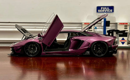 AUTOart Lamborghini Aventador 'Liberty Walk' SE30 Purple 1/18 Scale Diecast Model Car | In Box - Product Image
