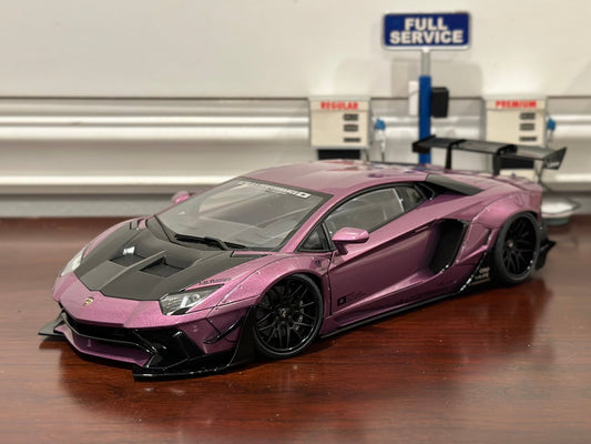 AUTOart Lamborghini Aventador 'Liberty Walk' SE30 Purple 1/18 Scale Diecast Model Car | In Box - Product Image