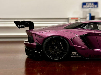 AUTOart Lamborghini Aventador 'Liberty Walk' SE30 Purple 1/18 Scale Diecast Model Car | In Box - Product Image