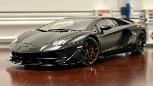 AUTOart Lamborghini Aventador SVJ 'Nero Nemesis' Black 1/18 Scale Diecast Model Car | In Box - Product Image