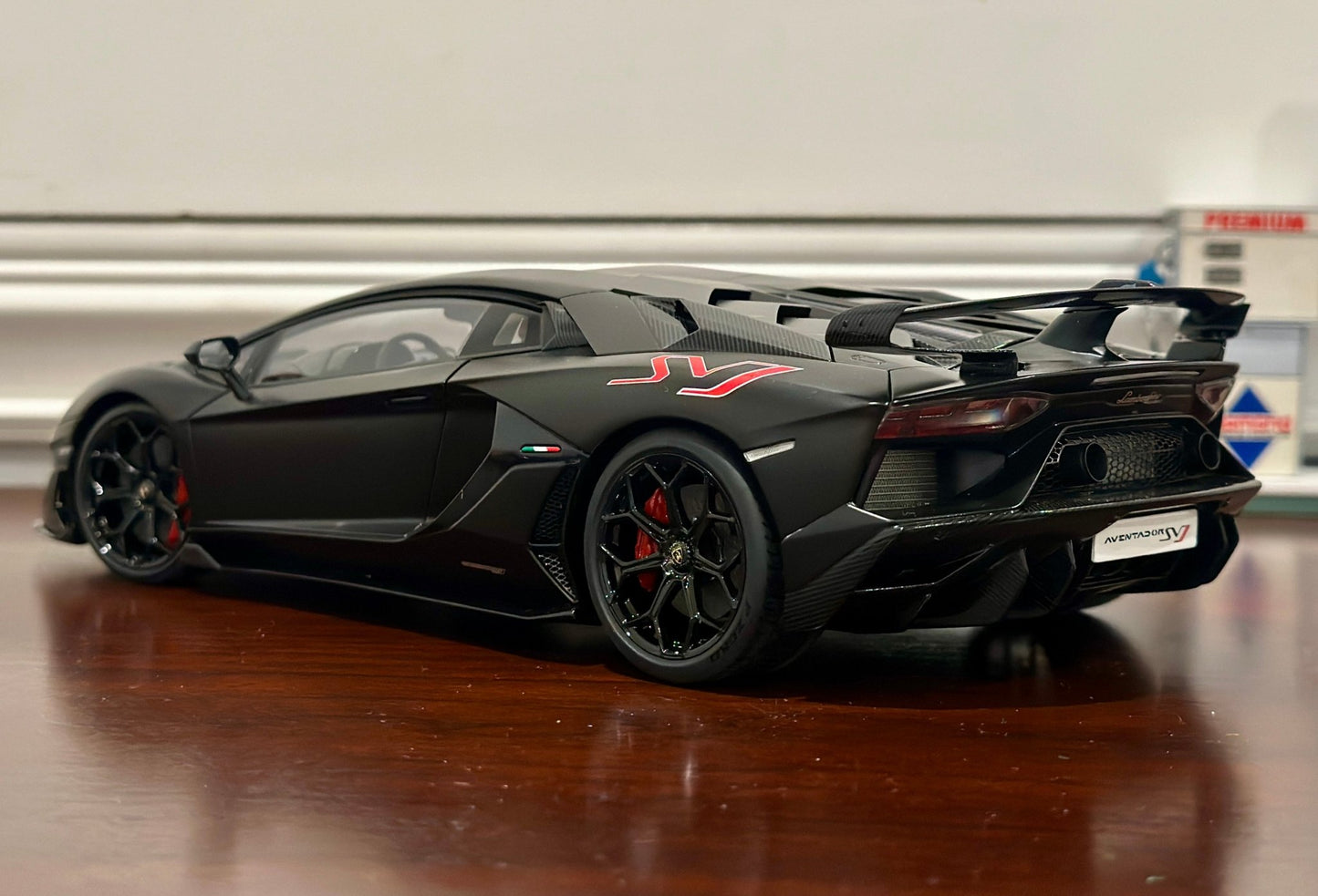 AUTOart Lamborghini Aventador SVJ 'Nero Nemesis' Black 1/18 Scale Diecast Model Car | In Box - Product Image
