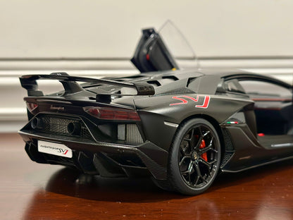 AUTOart Lamborghini Aventador SVJ 'Nero Nemesis' Black 1/18 Scale Diecast Model Car | In Box - Product Image