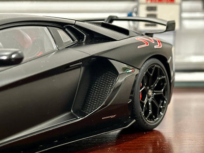 AUTOart Lamborghini Aventador SVJ 'Nero Nemesis' Black 1/18 Scale Diecast Model Car | In Box - Product Image