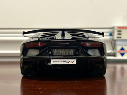 AUTOart Lamborghini Aventador SVJ 'Nero Nemesis' Black 1/18 Scale Diecast Model Car | In Box - Product Image