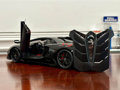 AUTOart Lamborghini Aventador SVJ 'Nero Nemesis' Black 1/18 Scale Diecast Model Car | In Box - Product Image