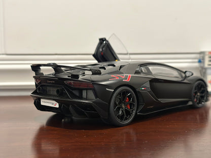 AUTOart Lamborghini Aventador SVJ 'Nero Nemesis' Black 1/18 Scale Diecast Model Car | In Box - Product Image