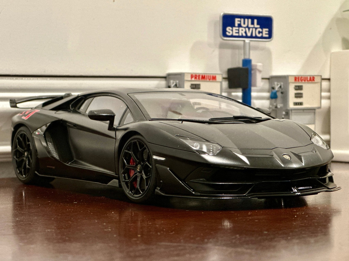 AUTOart Lamborghini Aventador SVJ 'Nero Nemesis' Black 1/18 Scale Diecast Model Car | In Box - Product Image