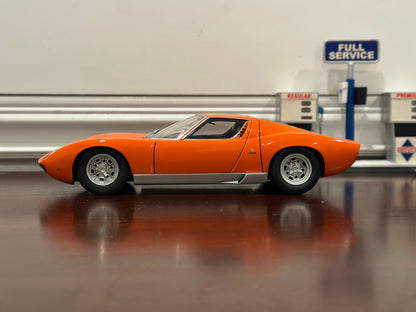 AUTOart Lamborghini Miura SV Orange/Silver 1/18 Scale Diecast Model Car | New - Product Image