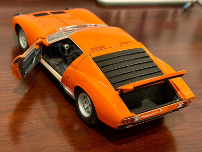 AUTOart Lamborghini Miura SV Orange/Silver 1/18 Scale Diecast Model Car | New - Product Image