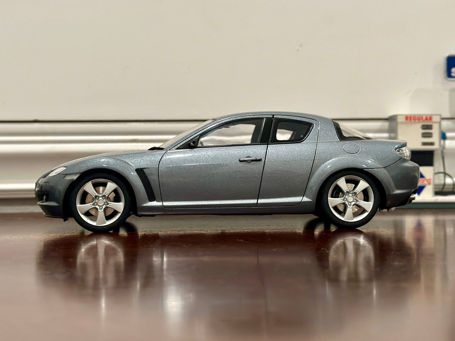 AUTOart Mazda RX8 Grey 1/18 Scale Diecast Model Car | Missing Side Mirror - Product Image