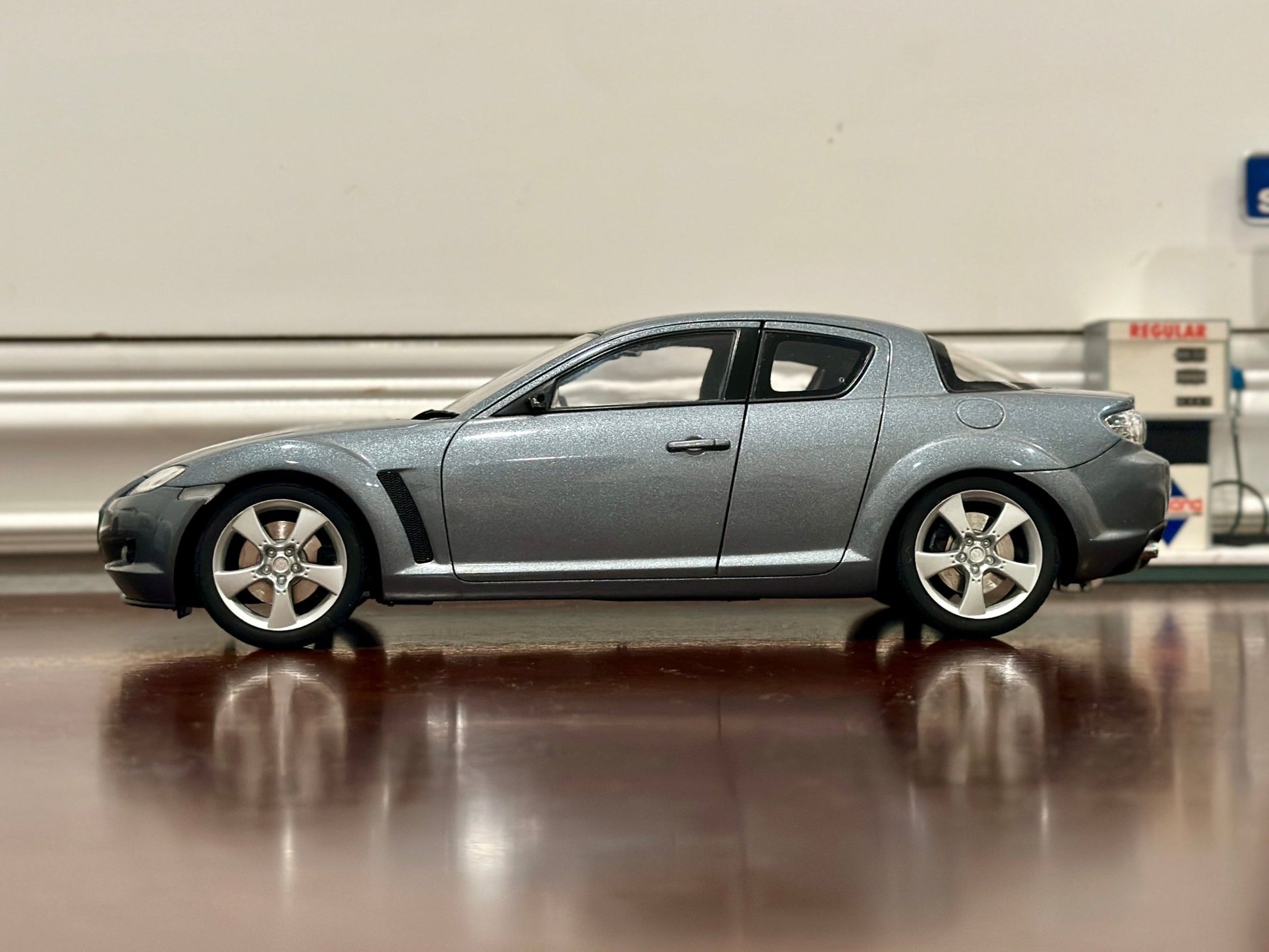 AUTOart Mazda RX8 Grey 1/18 Scale Diecast Model Car | Missing Side Mirror - Product Image