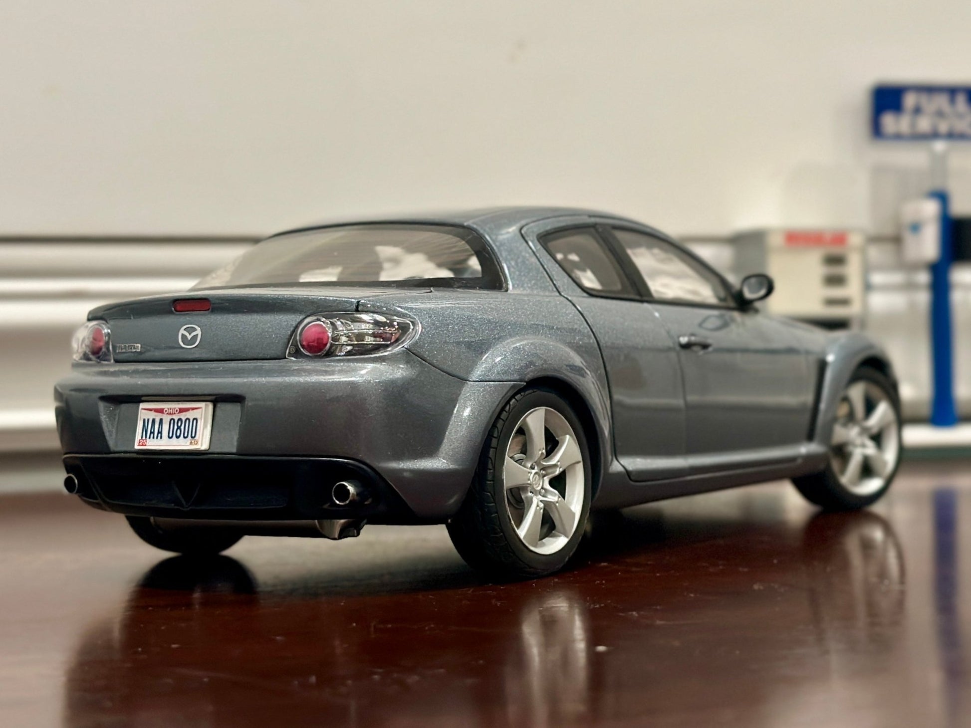 AUTOart Mazda RX8 Grey 1/18 Scale Diecast Model Car | Missing Side Mirror - Product Image