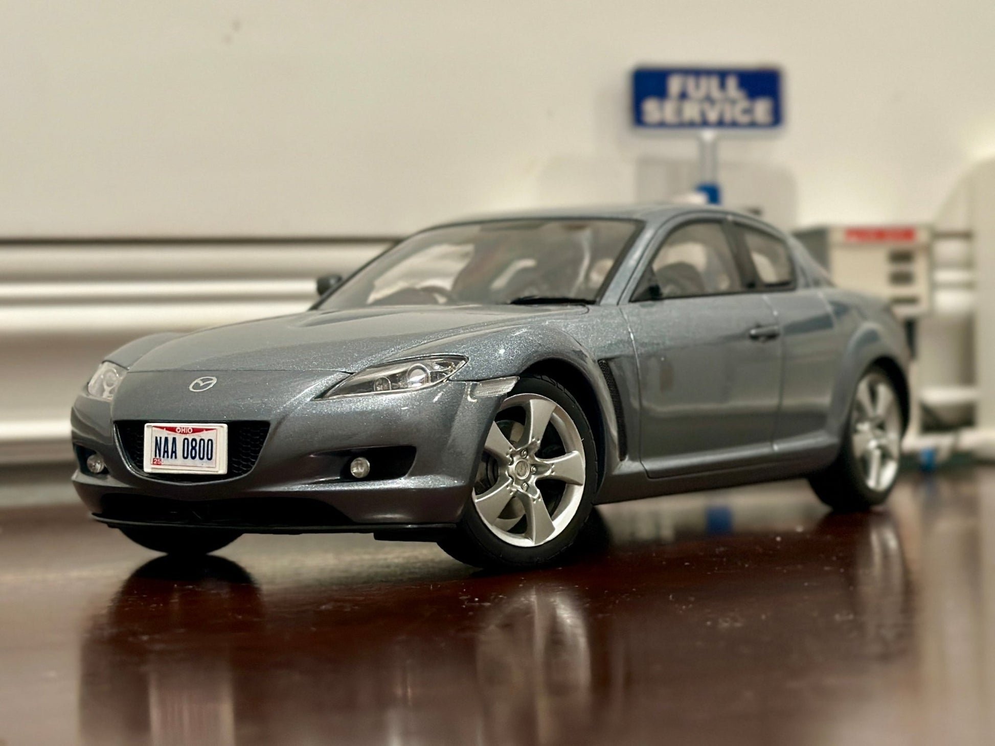 AUTOart Mazda RX8 Grey 1/18 Scale Diecast Model Car | Missing Side Mirror - Product Image