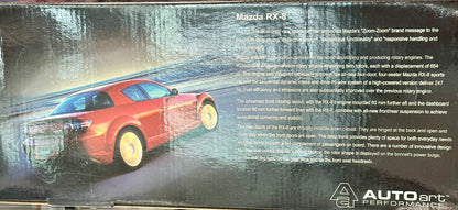 AUTOart Mazda RX8 Red 1/18 Scale Diecast Model Car | New - Product Image