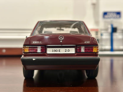 AUTOart Mercedes Benz 190E 2.0 Barolo Red 1/18 Scale Diecast Model Car - Product Image