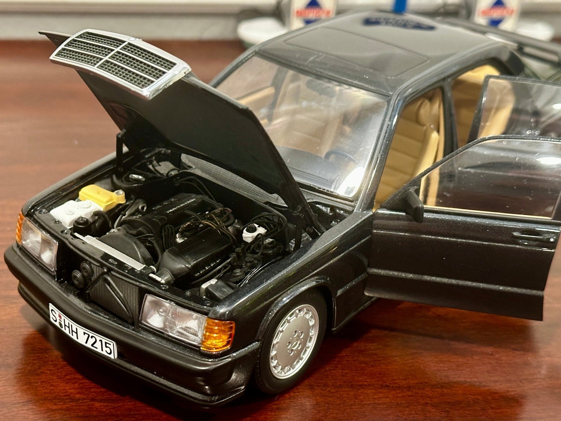 AUTOart Mercedes Benz 190E 2.3 Blue Black 1/18 Scale Diecast Model Car - Product Image