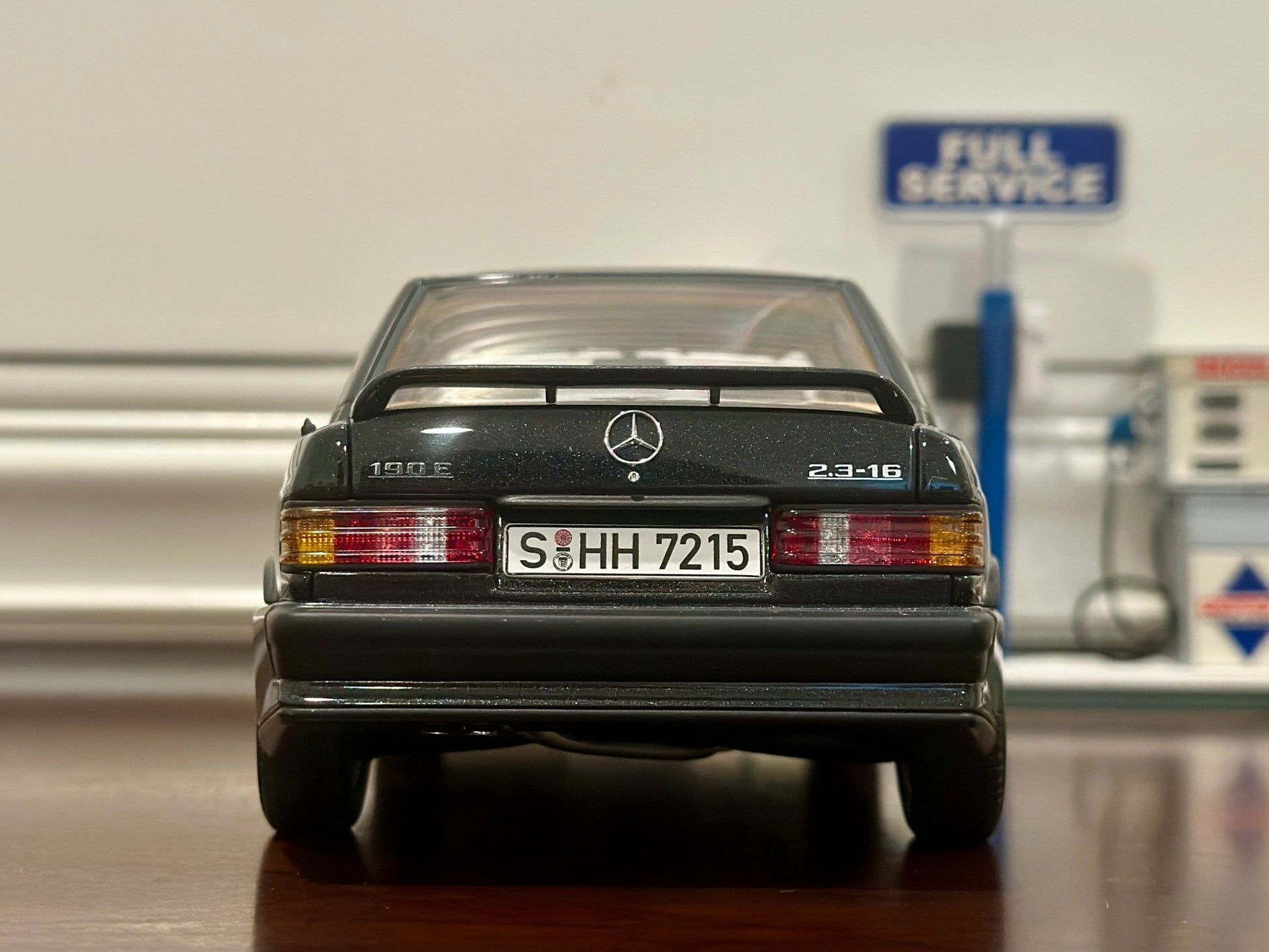 AUTOart Mercedes Benz 190E 2.3 Blue Black 1/18 Scale Diecast Model Car - Product Image