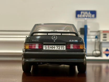 AUTOart Mercedes Benz 190E 2.3 Blue Black 1/18 Scale Diecast Model Car - Product Image
