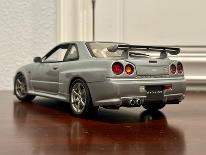 AUTOart Nissan R34 GTR Dark Gray 1/18 Scale Diecast Model Car - Product Image